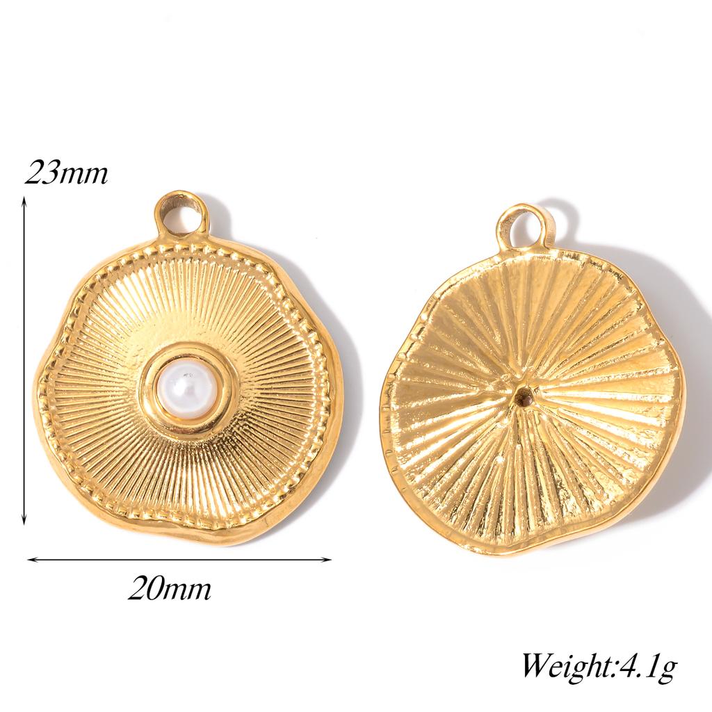 4Pcs Stainless Steel Shell Pearl Charm Pendants Drop Oil Dot Drill Craft DIY Jewelry Making Necklace Bracelet Accessories