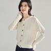26 Spring New Knitted Thick Stick Needle Loose Fashion Sweater Women's Lazy Wind Cardigan Twisted Flower Short Top 22162