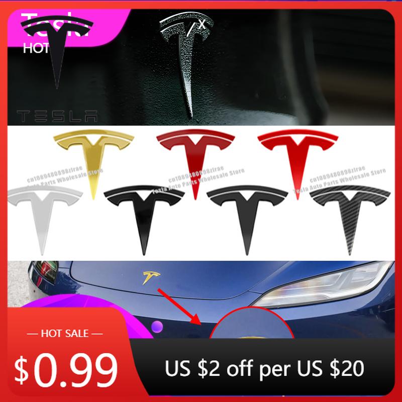 Car Sticker 2025 New Tesla For Tesla Model 3 Model Y Personalization Auto Decal Car Logo Badge Hood Front Grille Rear Trunk Deco