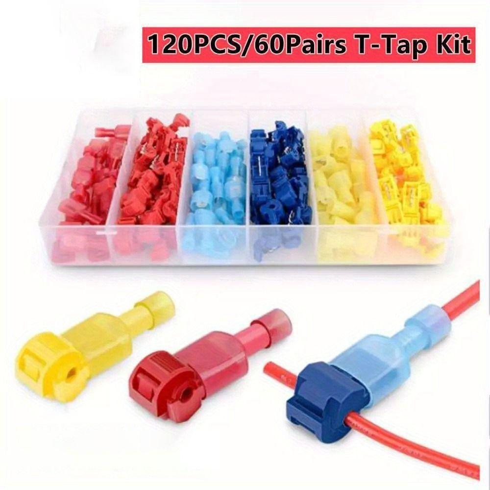 

60/120/240PCS Insulated Quick Electrical Cable Connector Auto Line Connector Electrical Wire 240Pcs with Box