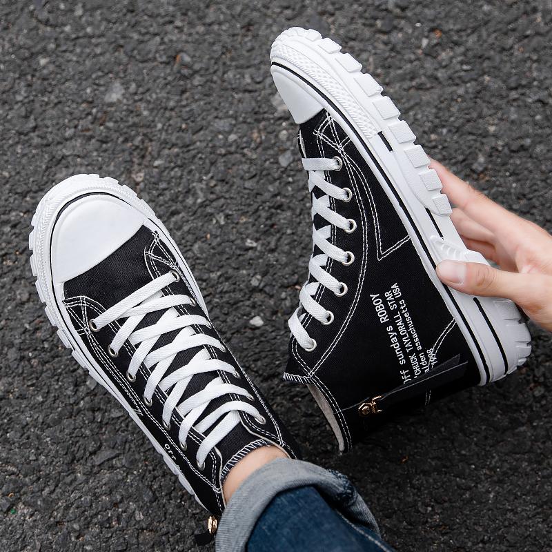 Erkek Günlük Havalı Günlük Ayakkabılar Trend Yüksek Top Kanvas Ayakkabılar Moda Sokak Rüzgar Ayakkabıları Hip Hop Gençlik Spor Ayakkabıları.