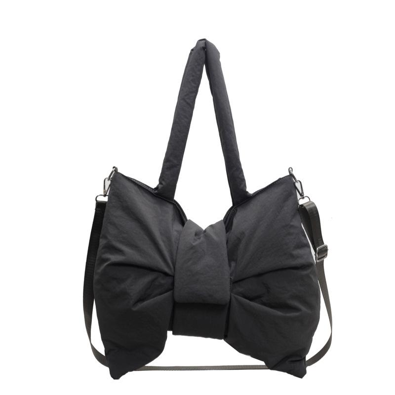 Han Bow Large Capacity Tote Bag Women's 2026 Portable Shoulder Bag Niche Crossbody Canvas Bag
