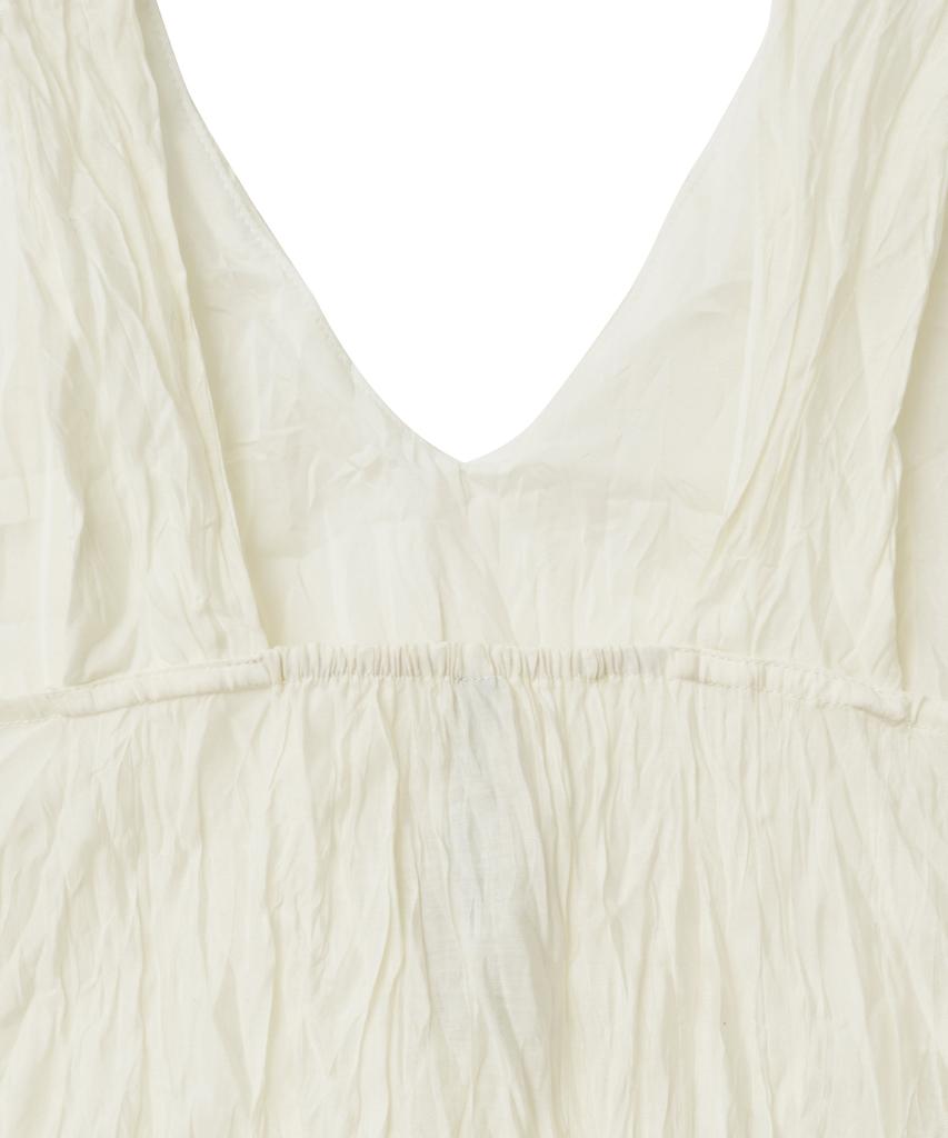 NOIRER FOR WOMAN Wrinkle Texture Scarf Blouse (Buttercream)