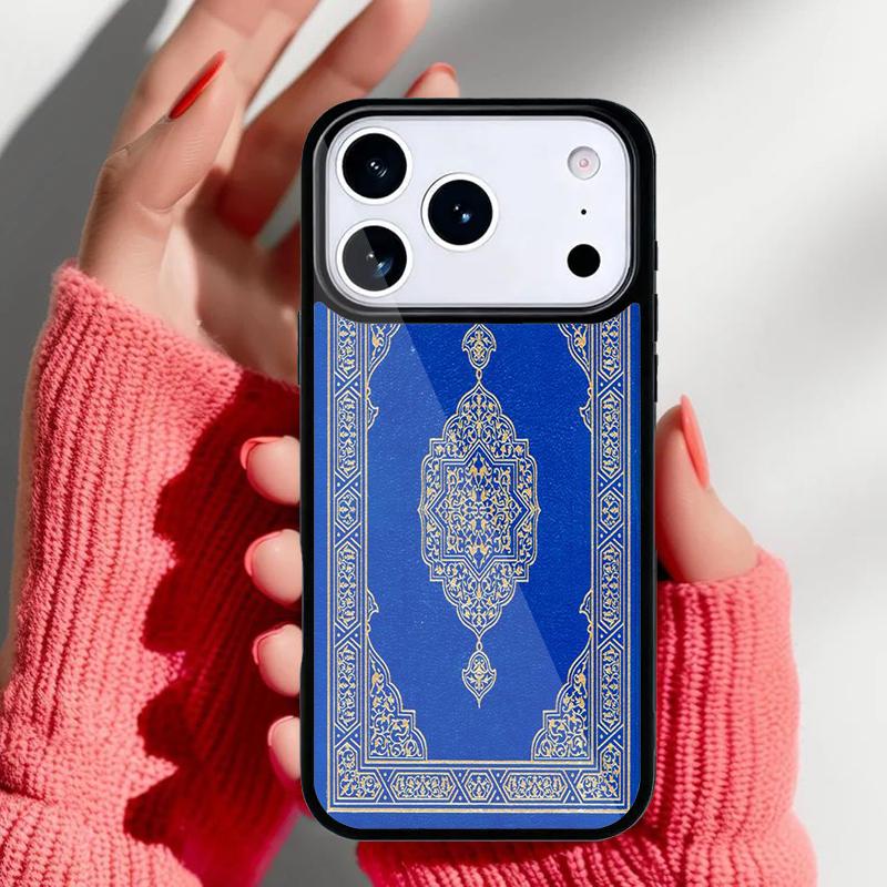 Authentische Quran Ledergeprägtes Handyhülle für iPhone 17 16 15 14 13 Pro Max Rückabdeckung für 12 11 Pro Hülle