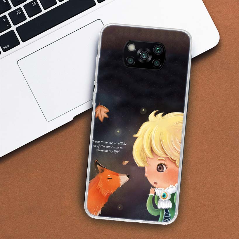The Little Prince Fox Cartoon Phone Case For Xiaomi Poco X3 GT X4 NFC M4 Pro M3 M2 F3 F2 F1 Mi Note 10 A3 A2 Lite A1 CC9E Fundas