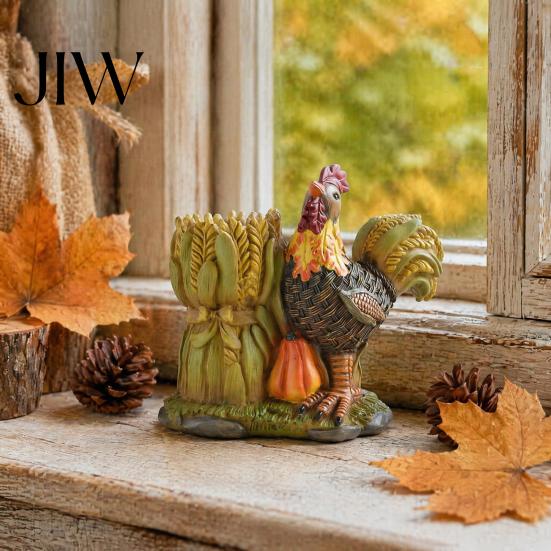 Autumn Harvest Home Decorations Figurine Ornament, Decorative Resin Statue, Turkey/Scarecrow/Pumpkin Thanksgiving Table Decor Tabletop Centerpiece for