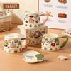 High-Value Animal Graffiti Mug Creative Ceramic Cup With Lid Girl Gift Office Water Cup Souvenir
