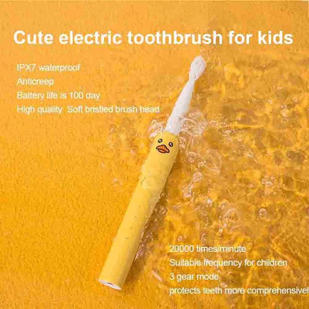 Brosse à dents électrique sonique intelligente pour enfants avec minuteur Motifs d'animaux de dessin animé Étanche pour enfants de 3 à 12 ans Santé bucco-dentaire Cadeau