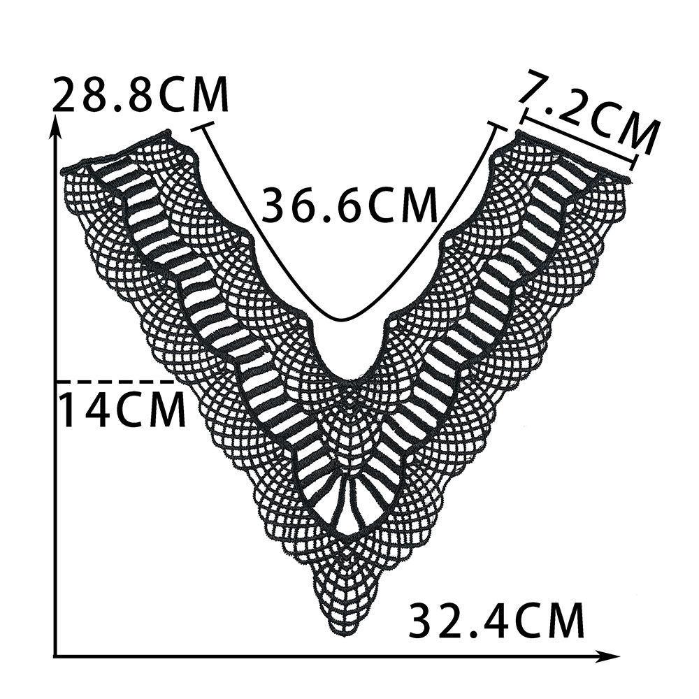 

Чорно-білий I Поліестер Вишитий Ажурний Комір Шитне Мереживо DIY Декоративні Аксесуари для Весільної Сукні Ципао style 3177 black (1 piece)