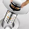 Not Odor Bathroom Sink Drain Filter Push Down Stoppers with Hair Strainer Steel Basin Waste Plugs For Easy Cleaning
