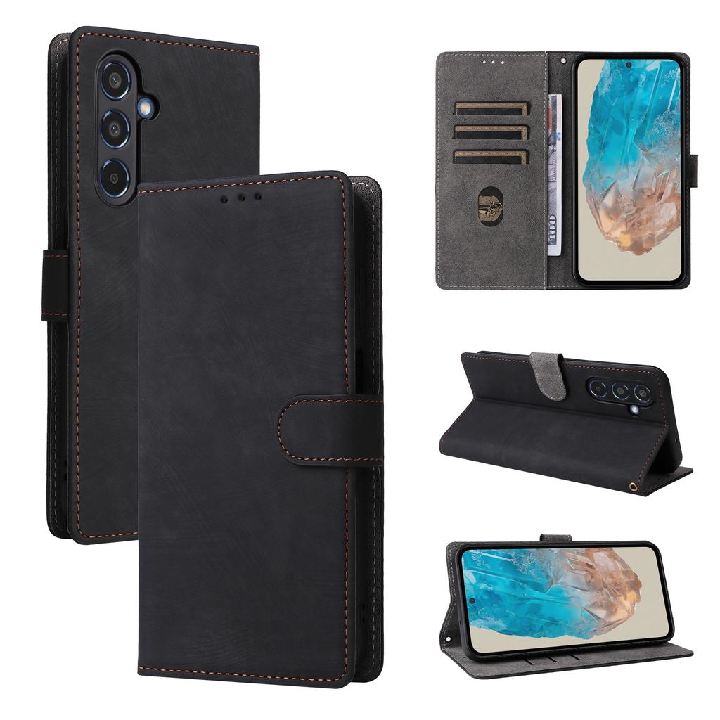 For Samsung Galaxy M35 5G Case with Strap RFID Blocking Leather Flip Phone Cover
