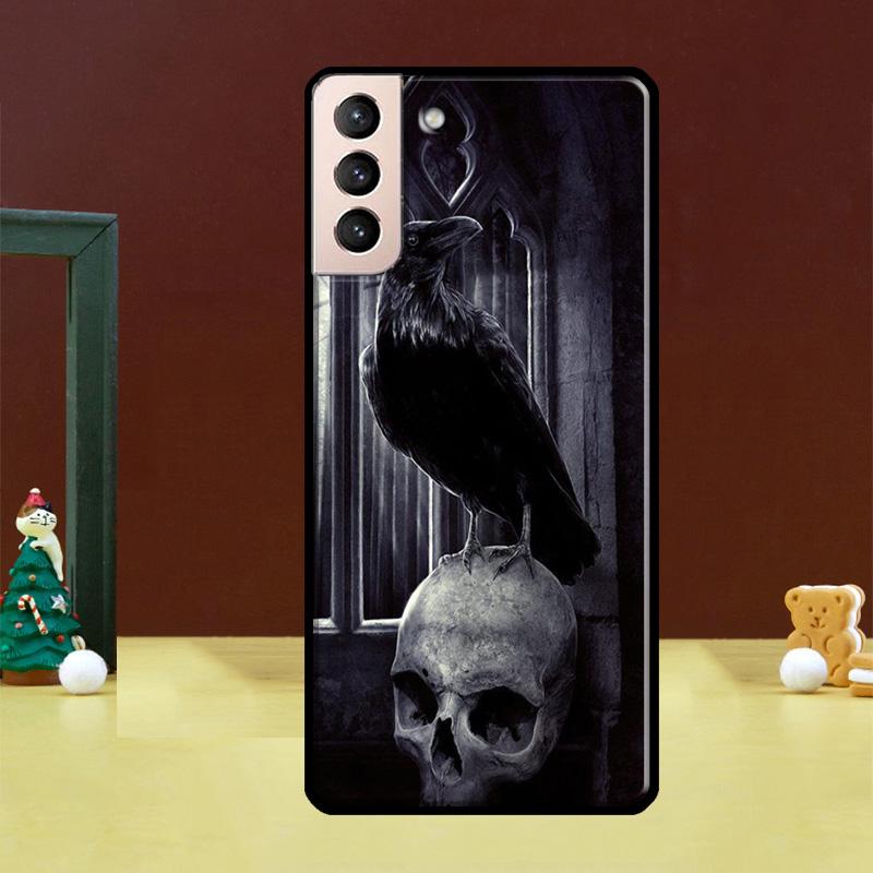 Raven Dark Crow Skull Phone Case For Samsung Galaxy S23 S22 Ultra S20 FE S9 S10 Note 10 Plus S21 FE S21 Ultra Cover