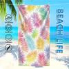 Tropical Palm Leaves Pattern Beach Towel Highly Absorbent Quick-Drying Soft Lightweight Perfect for Yoga Pilates Camping Travel