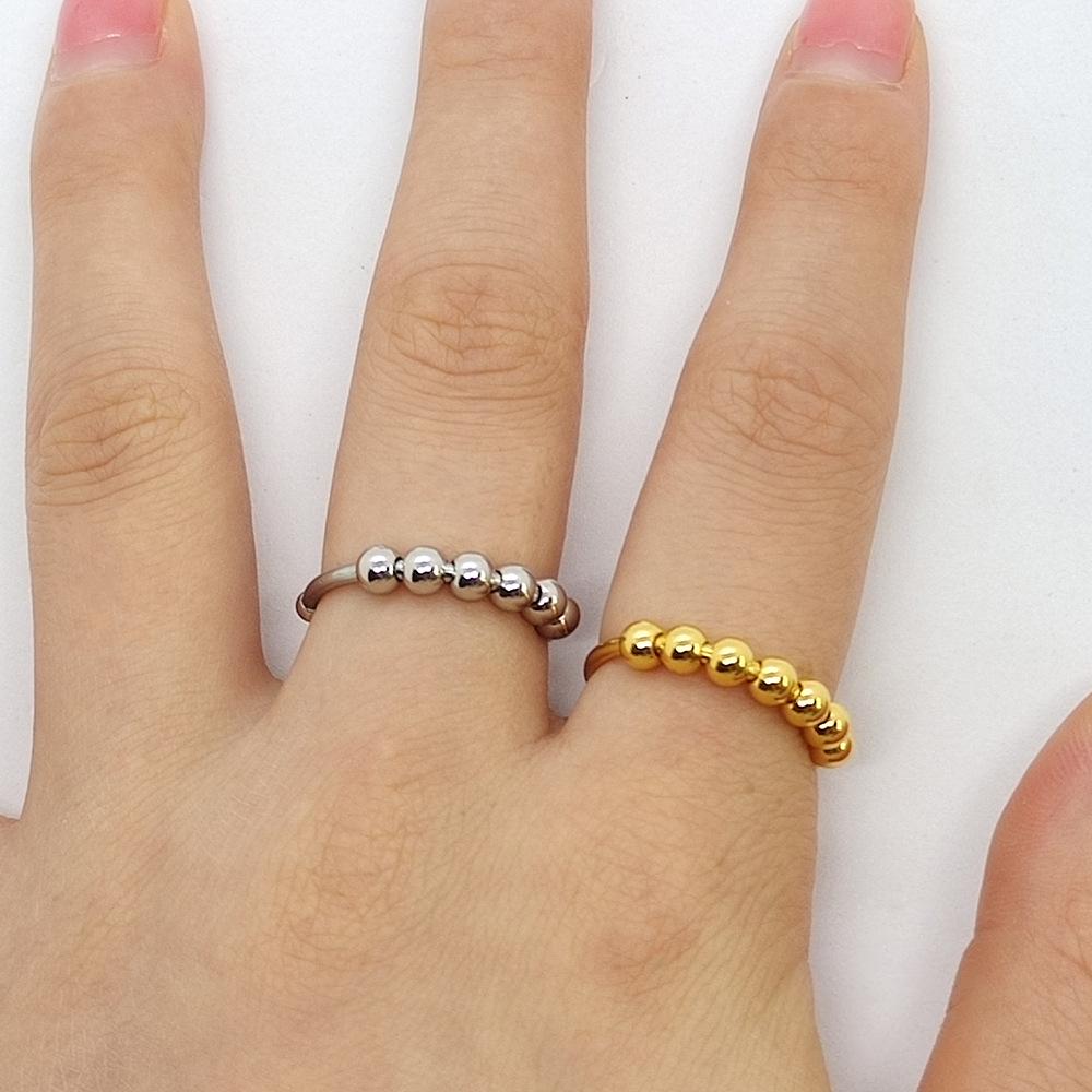 Stainless Steel Rotatable Anxiety Bead Ring