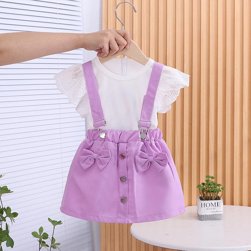 New Summer Baby Clothes Kids Girls Clothing Suit Children T-Shirt Skirt 2Pcs/Sets Toddler Casual Costume Infant Tracksuits