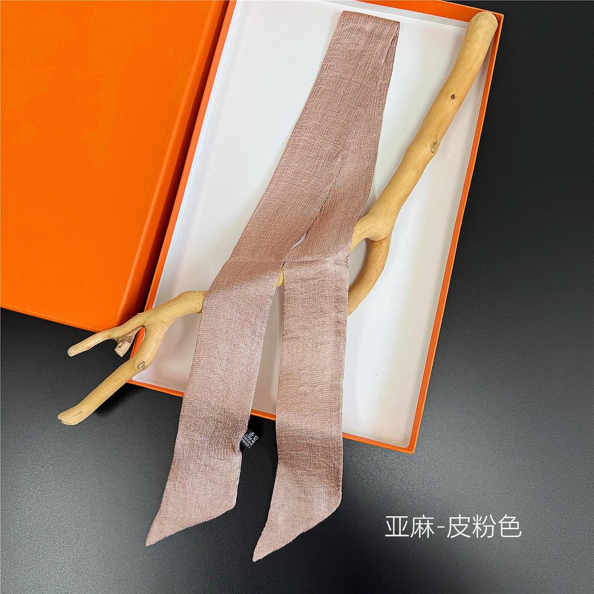 

5X100CM Women Narrow Long Scarf Solid flax Silk Rubber Red Tie Bag Ribbon Headbands Luxury Scarf Headscarves Ladies Foulard 100cmX5cm