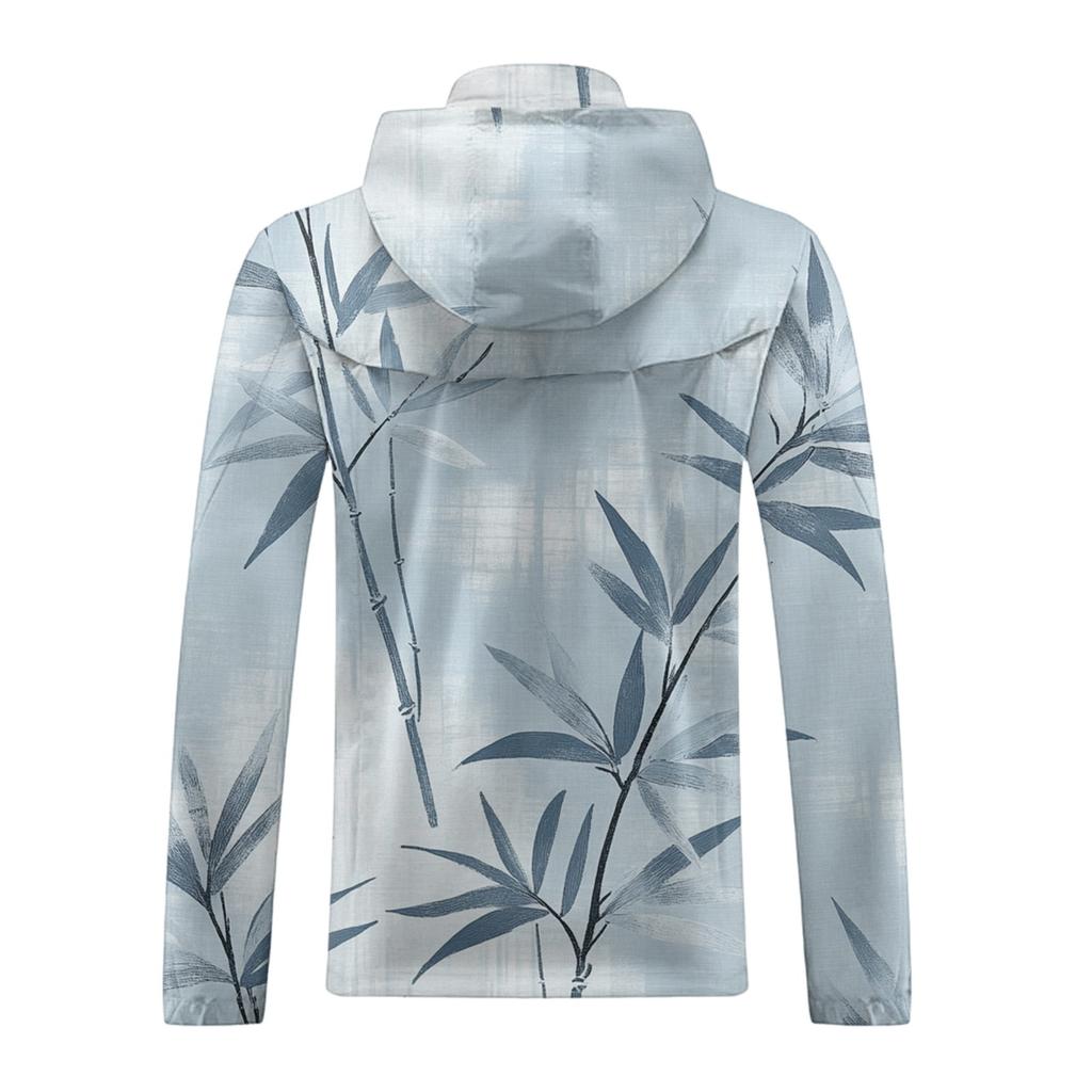 Children's Adult Fashion Printed Hooded Training Windproof Rainproof Sunscreen Sports Jacket Running Fitness Quick Dry Jacket