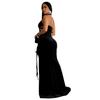 Women's Halter Backless Sexy Slit Long Dress - European and American Fashion