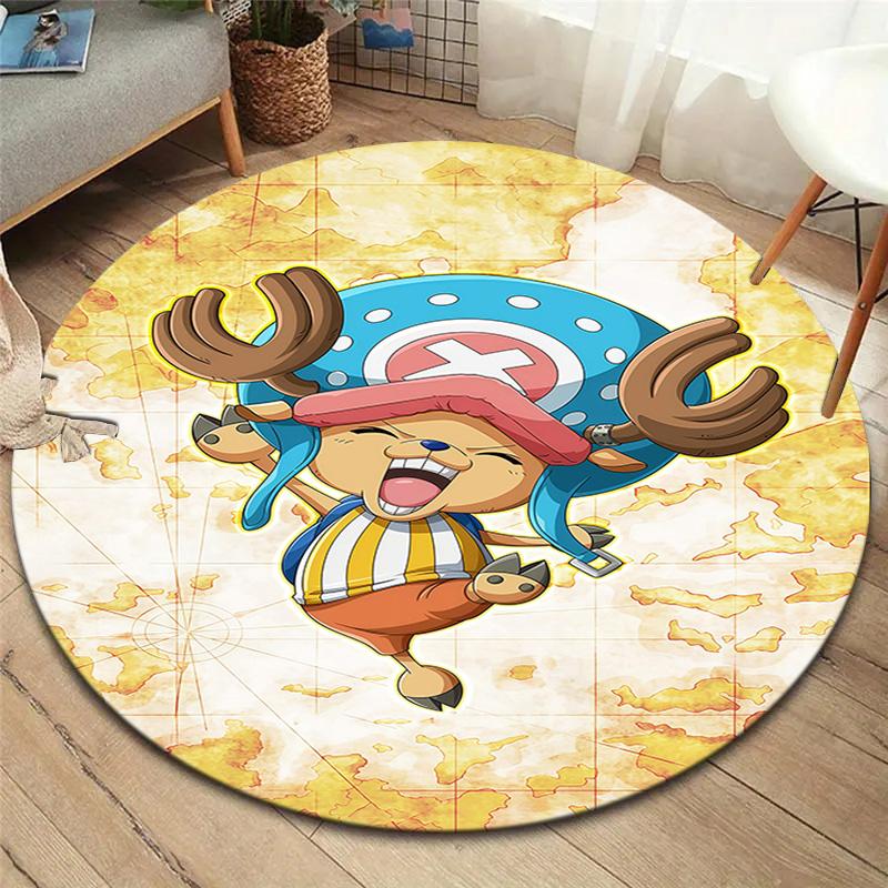 One Piece Tony Tony Chopper Round Area Rug Carpet Rug For Living Room Bedroom Sofa Playroom Decor Nonslip Floor Mat