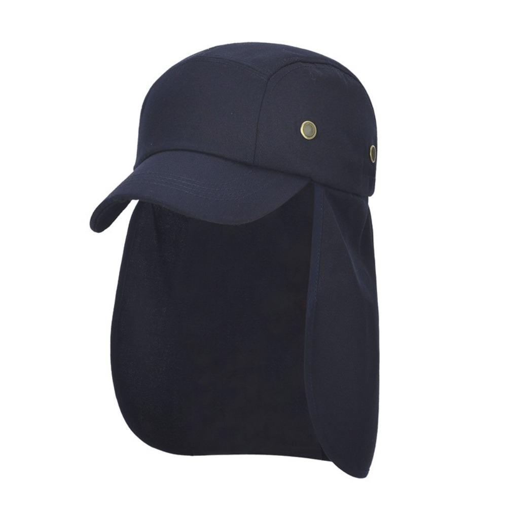 New Solid Couple Baseball Cap Breathable Casual Hip Hop Gorras with Neck Protection Shawl Retro Fishing Cap Outdoor Sports