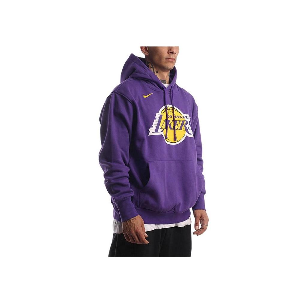 Nike NBA Los Angeles Lakers Fleece Pullover Hoodie Purple Men Streetwear DN4709-504