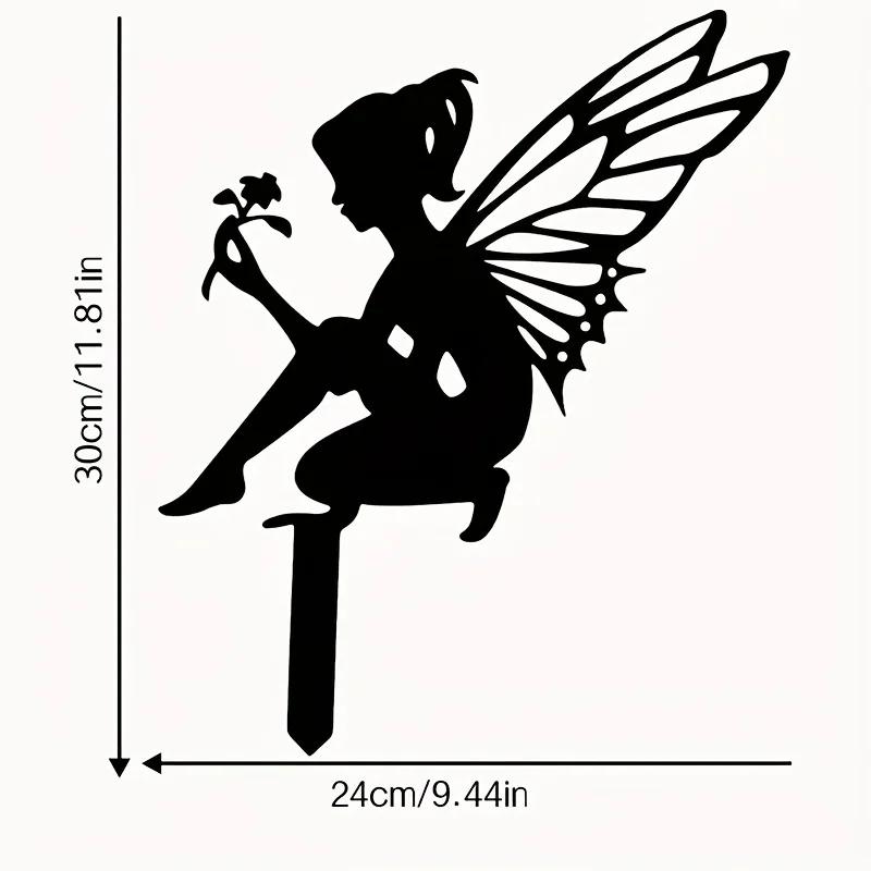 Flower Fairy Elf Garden Decoration – Metal Fairy Art Ground Insert, Elegant Lawn & Courtyard Décor for Garden Parties