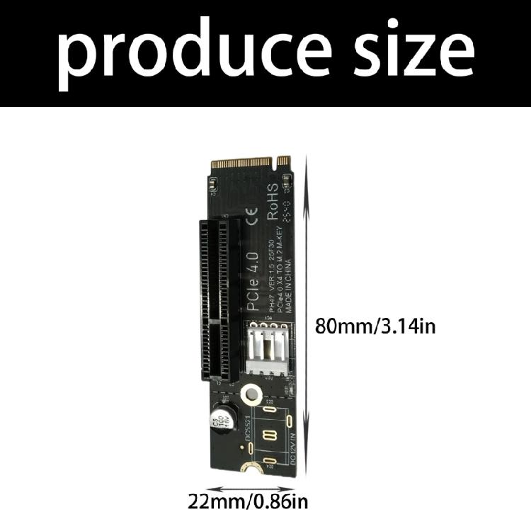 M.2 To PCIE 4X Power Card Transfer Adapter PCIE Transition Card Hard Drive Converter for Computer Accessories