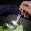 Stainless Steel Tableware Foldable Design Hollow Handle Portable Cookware Camping Hiking Picnic Travel Cutlery Set