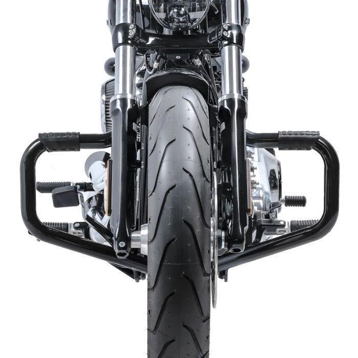 Craftride Mustache II Engine Case Cover Cylinder Cover Compatible with Harley Davidson Softail 18-25 Black