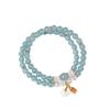 Lan Tian Jade Warm New Chinese Style Blue Water Quartzite Double-Layer Bracelet for Women with a Cool and Elegant Feel, Suitable for Layered Wear