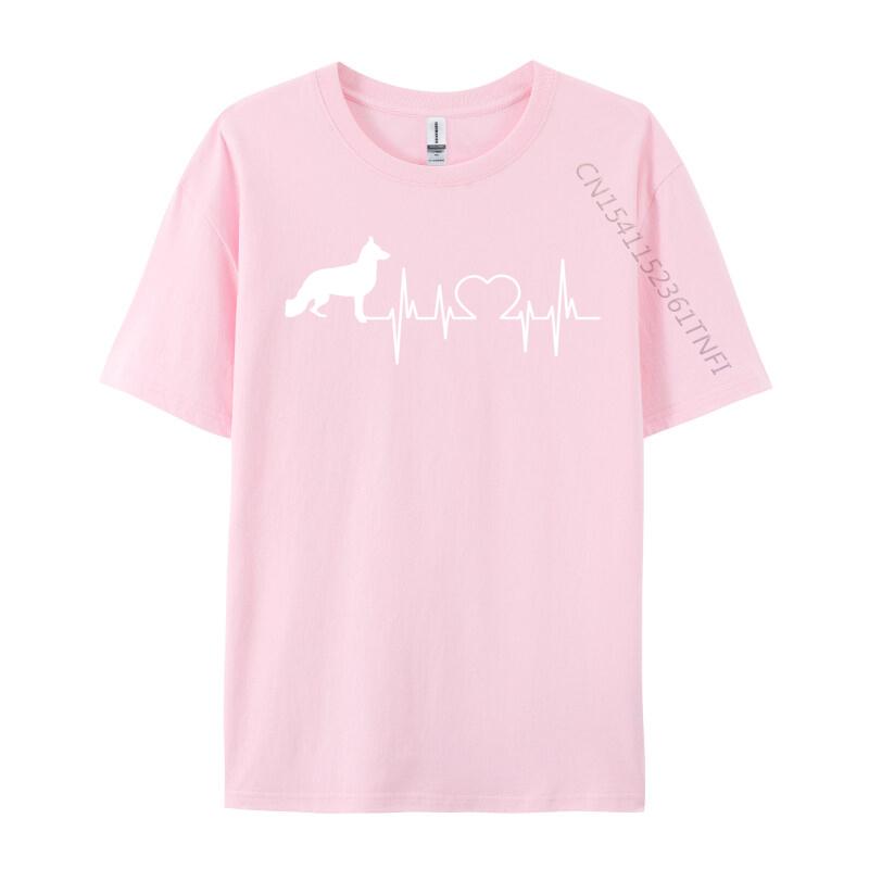 Gerunisex Shepherd Dog Gsd Heartbeat Printing TShirt Normal Coupons Male Valentine Day Tops Shirt Normal TShirt Premium Cotton