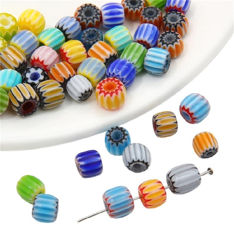 10 Pack Resin Pumpkin Beads Colorful Beads Handmade Craft Beads for Creative Hand Strands and Necklace Accessories