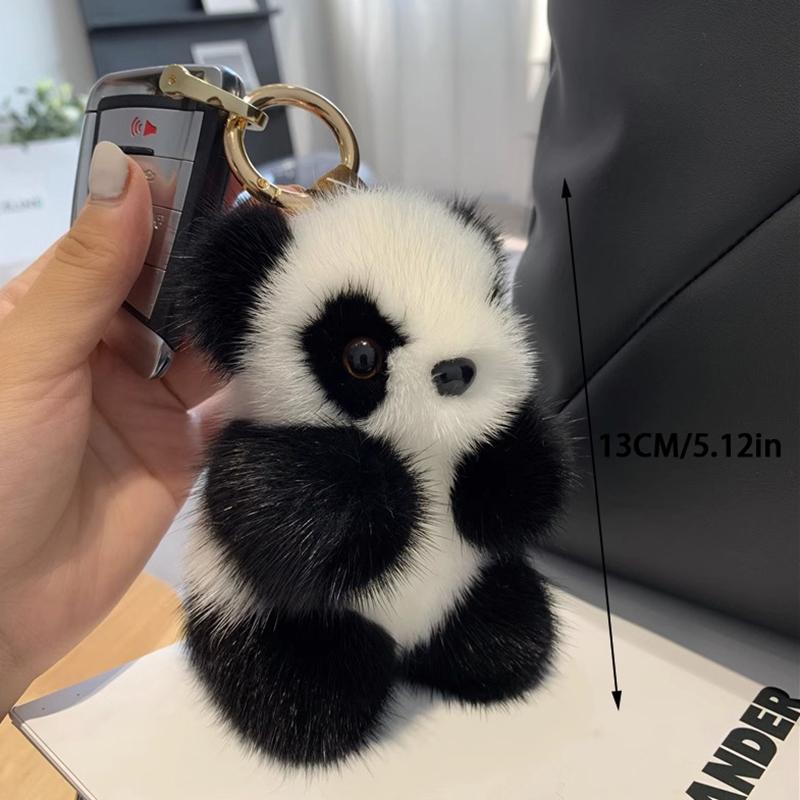 

Маленькая панда плюшевая кукла женская сумка украшения милый искусственный мех норки панда автомобильный брелок милый медведь автомобильный брелок подарок 13CM