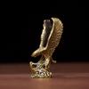 Brass Eagle Figurine with Outstretched Wings - 3D Ornament for Study, Living Room, Bedroom, or Office