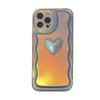Husă de telefon de lux cu laser 3d Love Heart Wave Edge pentru Iphone 13 12 11 Pro Xs Max X Xr Husă din spate moale, elegantă Aurora, rezistentă la șocuri