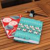 Musubi Furoshiki Takehisa Yumeji clover and Houttuynia Cotton Handkerchief, design, Four-leaf cordata, Green, 48cm,