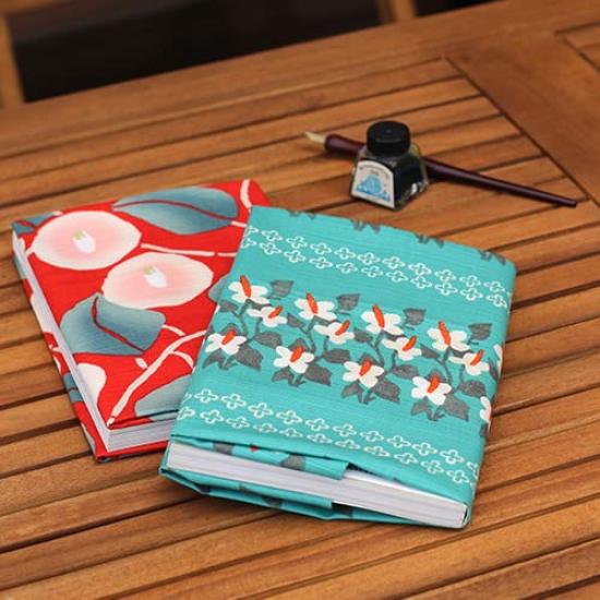Musubi Furoshiki Takehisa Yumeji clover and Houttuynia Cotton Handkerchief, design, Four-leaf cordata, Green, 48cm,