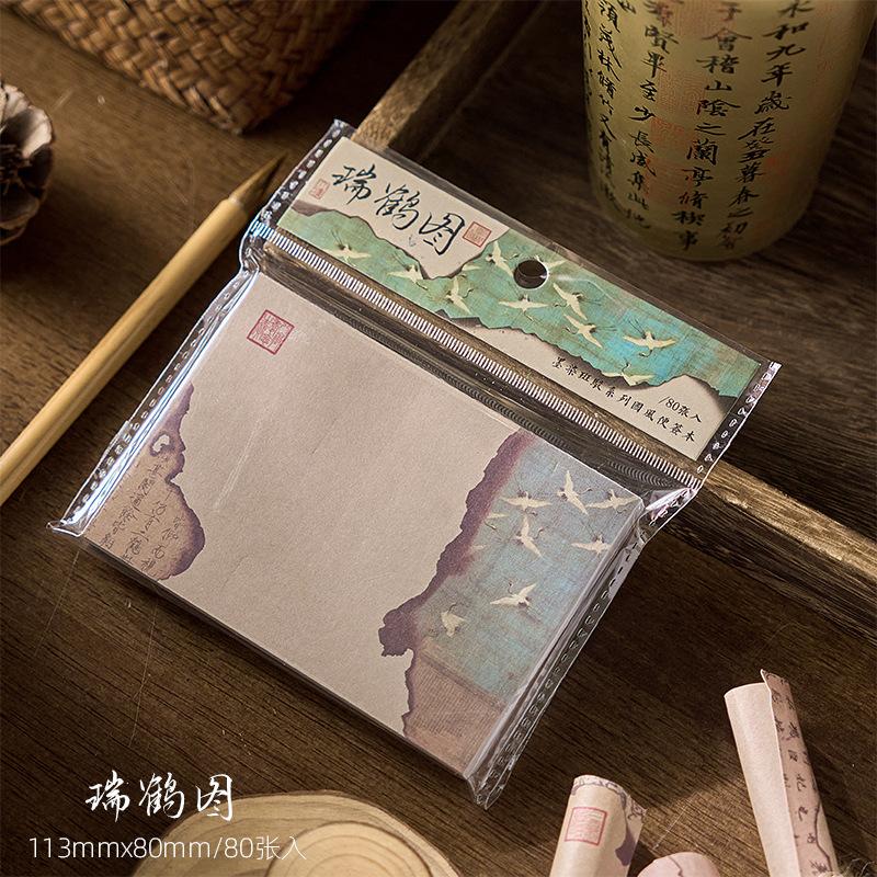 80 pcs Chinese style material paper Vintage brown Decorative Hand Account Diary Scrapbooking Background paper