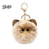 Cat Plushie Accessory Plush Ball Keychain, Fluffy Kitten Pompom Bag Charm, Keychain Pendant with Animal Keyring Metal Lobster Clasp, Backpacks