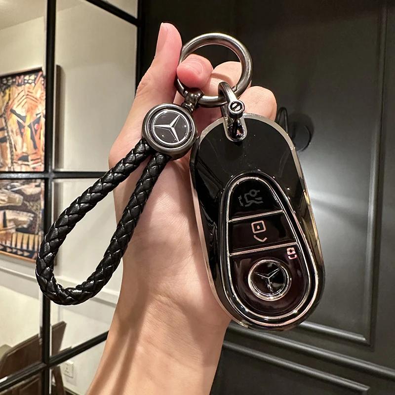 ULA5 Car Key Case Shell Fob For Mercedes Benz A C E S G Class GLC CLE CLA GLB GLS W177 W205 W213 W222 X167 AMG Keychain