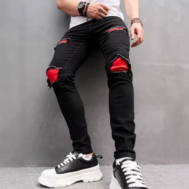 2026 Men's Casual Slim Fit Ripped Patched Stretchy Durable Jeans