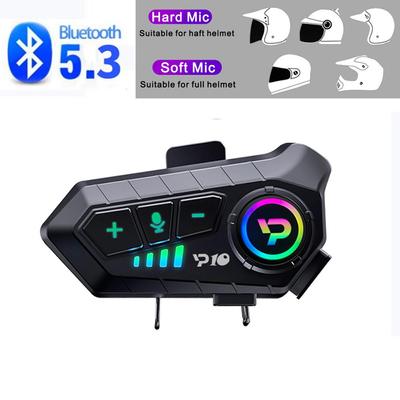 Motorcycle Helmet Headset Wireless Bluetooth 5.3 Earphone Noise Reduction Handsfree Call Music Play Waterproof Motorbike Helmet Headphone