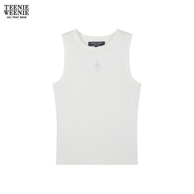 Women's Sleeveless Letter Bear Knit Top