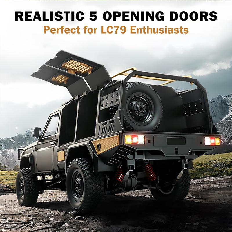 1/12 Full Scale RC Crawler 4-wheel Drive Off Road Remote Control Pickup Truck with Led Light Rechargeable Climbing Vehicle Hobby Toys for Boys Adult