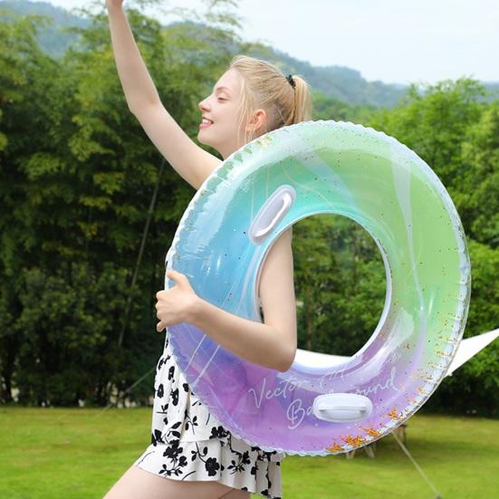 Kids Adults Swim Ring Inflatable Leakproof Thickened PVC Summer Outdoor Swimming Pool Float Tube Toy Beach Party Supplies