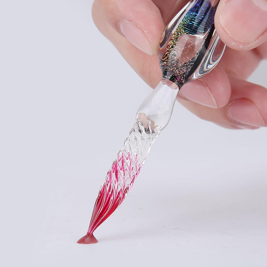 Glas-Dip-Stift Signatur-Tinte Stift Füllfederhalter Set mit Tintenhalter Bunt