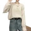 Autumn and winter new sweater women's lazy style retro hollow knitted sweater with gentle bottoming shirt top