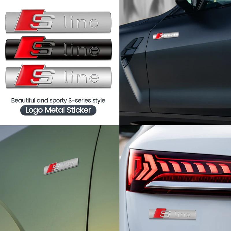 1Pcs 3D Metal Car S LINE Emblem Sticker Badge Decoration For Q5 Sline A1 A3 A4 A5 A6 A7 A8 Q2 Q3 Q5 Q7 Q8 TT S1 S3 RS5 RS6 RS7