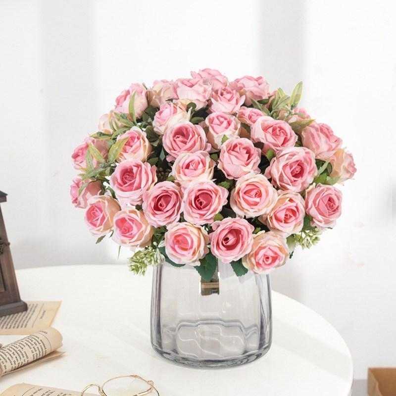 1/5pcs Artificial Flowers Silk Roses Festival Wedding Party Bouquet Household Product Vase Home Room Decorations Valentine's Day