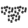 30Pcs Hexahedral Dice Right Angle Pure Black Plastic for Classroom Board Game Party Favor Fun